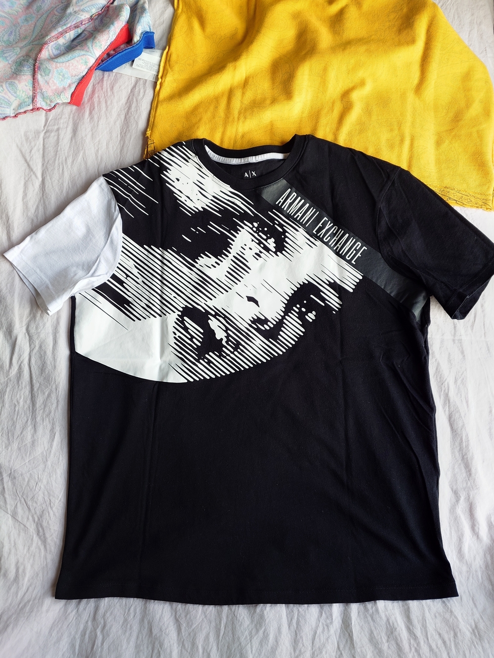 Armani Exchange Black & White Graphic Short Sleeve Tee